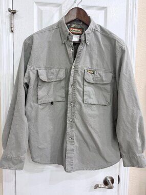 Remington Outdoor Button Down Fishing Hunting Shirt Khaki Tan XL